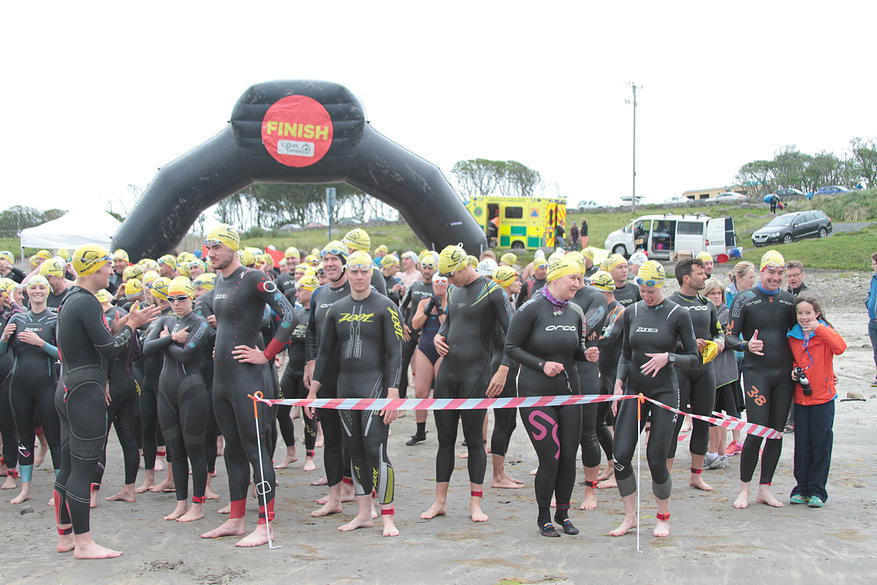 Corralled for the start of the 2015 OceanFM Warrior of the Sea on Mullaghmore Beach. The weather would turn.